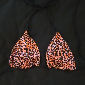 Fabletics Orange and Black Bikini Top